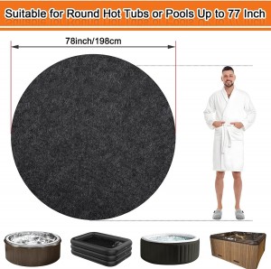 Hot Selling Large Round Washable Waterproof Oilproof Non Slip Backing Felt Hot Tub Mat