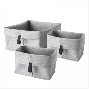 3-pack Nordic Felt Storage Basket Convenient Folding Hallway Entrance Key Small Storage Box set