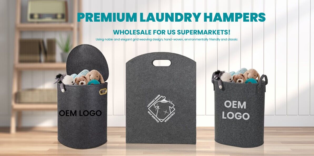 Introducing our latest innovation in home organization – Felt Laundry Hampers!