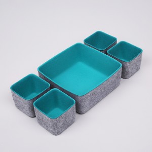 Wholesale Custom Size 5PC Felt Drawer Organizer Office Organizer Felt Storage Bin