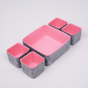 Wholesale Custom Size 5PC Felt Drawer Organizer Office Organizer Felt Storage Bin