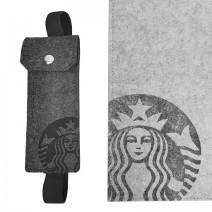 Starbucks felt laptop sleeve with pencil bag