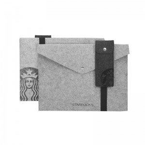 Starbucks felt laptop sleeve with pencil bag