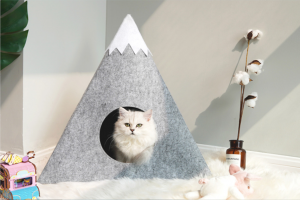 Felt Cat House with Snowberg