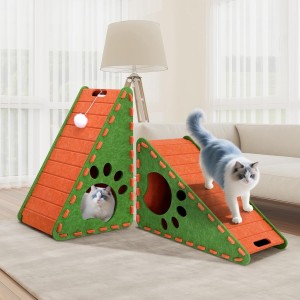 Popular Acoustic Felt Panel Cat Bed – Cute Durable Cat Cave House, New Eco-friendly Pet Bed for Indoor Pet Supplies