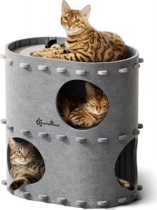 Durable Acoustic Panel Cat Bed – Warm Felt Cat Cave House, Eco-friendly Popular Pet Bed for Cats & Small Dogs