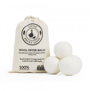 New Arrivals 6 Pack Eco Friendly Wool Dryer Balls for Laundry Machine in Cotton Bag
