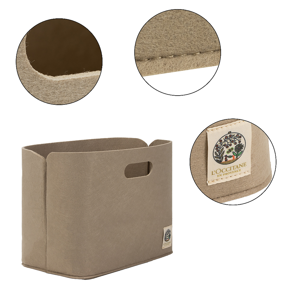 felt storage basket we made for L’Occitane.