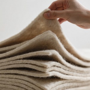 White Wool Felt Fabric Sheets: High-Quality Woven Patchwork for DIY Crafting