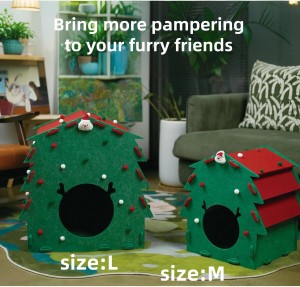 Eco-friendly Acoustic Panel Cat Bed – Fashionable Felt Cat Cave, New Design Durable Pet House for Indoor Cats & Dogs