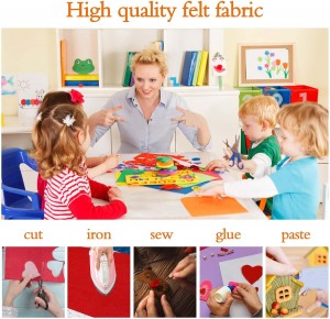 45Pcs Felt Fabric Sheets 6 x 6 inches, Assorted Colors Non Woven Felt Sheets, 1mm Thick Felt Fabric Square for Kids, DIY Sewing Crafts, Embroidering, School Projects, Patchwork, Festival Decoration