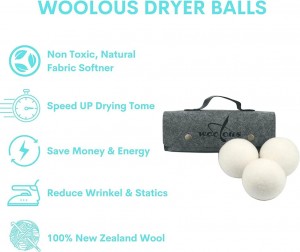 Premium White New Zealand Organic Sheep 100% dryer ball wool felt dryer ball for laundry