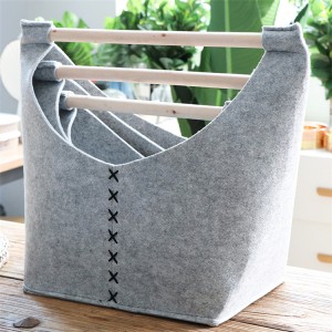 Wholesale Extra Large Felt Laundry Basket With Wooden Handles