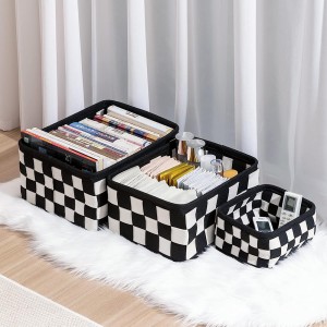 custom set of 3 Books Clothes Gifts Baby Toys Organizer Bins woven felt Storage Basket