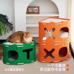 Versatile Acoustic Panel Cat Bed – Felt Cat Cave, Durable Warm Pet House for Indoor Pets Custom Color Options