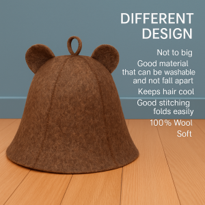 Hot Sale Wool Felt Sauna Cap Unisex Adult Anti‑Heat Protection for Sauna & Spa Treatments