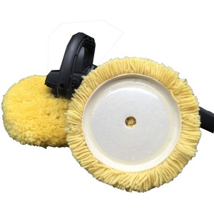 Factory Yellow White 7 Inch 100% Wool Pad Buffing Pads Disc Car Single Side Wool Polishing Pad