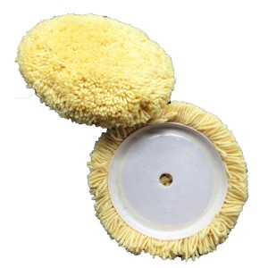 Factory Yellow White 7 Inch 100% Wool Pad Buffing Pads Disc Car Single Side Wool Polishing Pad