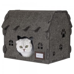 Eco-friendly Acoustic Felt Panel Cat Bed – New Design Cute Cat Cave, Durable Warm Pet House for Cats & Puppies