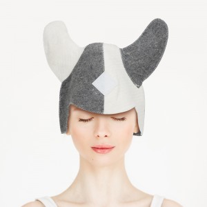 Unique Shape Wool Felt Sauna Hat Custom Logo Anti Heat Head Cap
