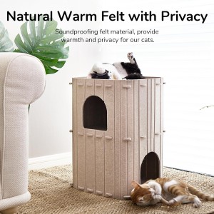 Cozy Warm Acoustic Felt Cat Bed – Acoustic Panel Cat Cave, Popular Cute Pet House for Indoor Cats & Puppies