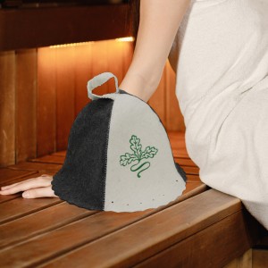 Custom Thick Wool Sauna Hat (2-3mm) with Carry Handle