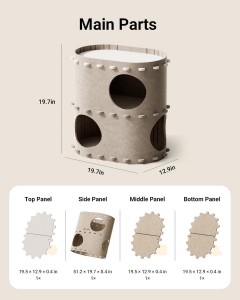 Durable Acoustic Panel Cat Bed – Warm Felt Cat Cave House, Eco-friendly Popular Pet Bed for Cats & Small Dogs