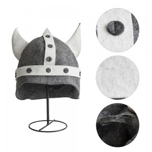 Sauna Hat Viking Model 100% Wool Felt Sauna Hat Sauna Hat Felt for Men and Women, Viking