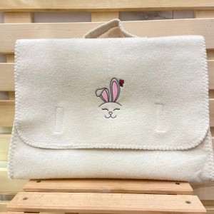 Bath & Sauna Set ‘Bunny with Ears’ Reusable Quick Dry Soft Cap Storage Bag Sauna Glove Mat Slippers 5 Embroideries for Hotels