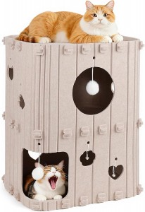 Fashionable Acoustic Panel Cat Bed – Eco-friendly Felt Cat Cave, Cute Durable Pet House for Indoor Cats & Pet Accessories