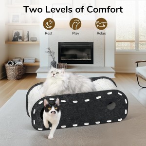 Warm Cozy Acoustic Panel Cat House – Felt Cat Cave Bed, New Eco-friendly Cute Pet Nest for Indoor Cats