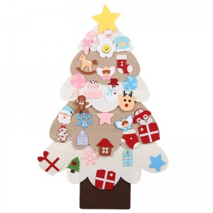 Hot Selling Products Tree Diy Wall Hanging Toys Felt Indoor Xmas Ornament Eco Friendly Christmas Decorations