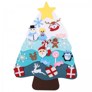 Hot Selling Products Tree Diy Wall Hanging Toys Felt Indoor Xmas Ornament Eco Friendly Christmas Decorations