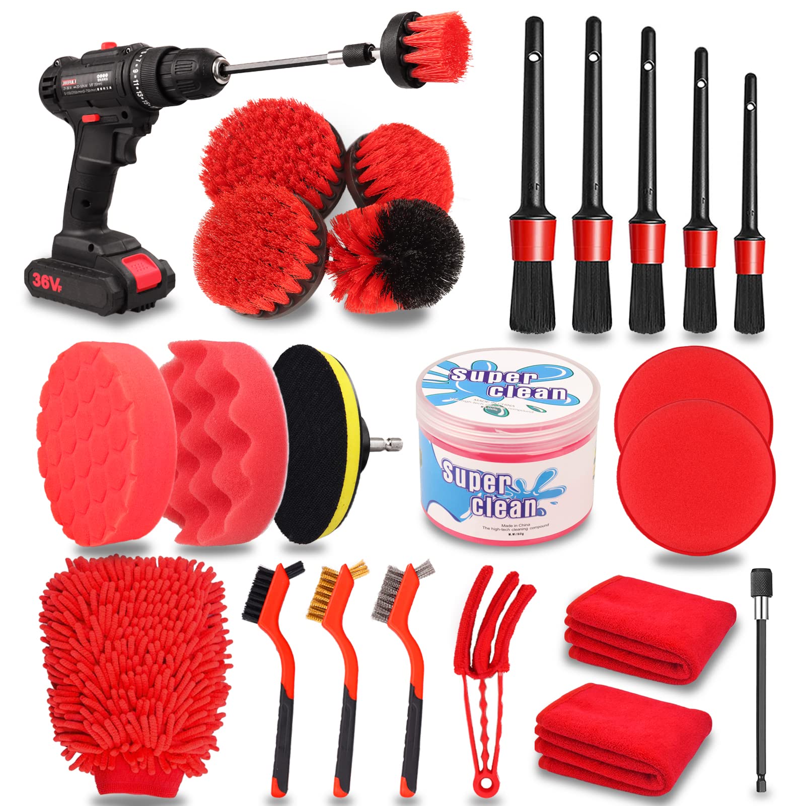 24packs car clean tools drill brush kit Featured Image