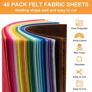 50 Pcs Assorted Color Felt Fabric Sheets 8″ x 12″ Soft Felt Fabric Sheet for Crafts DIY Sewing Squares Nonwoven Patchwork (50 Colors)