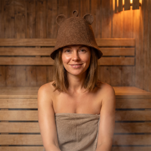 外国女士桑拿帽_正面