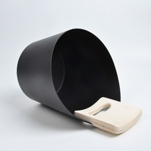 Wholesale Sauna Accessories OEM Style 5L Aluminium Black Sauna Bamboo Handle Bucket