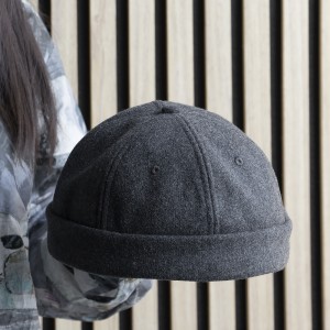 Lipodo Port Docker Cap (Docker Hat) – Winter Hat in Black, Blue, Grey, Bordeaux Red – Sailor Hat One Size (54-61 cm) – with Velcro Fastening – Hat Fitting On The Head – Autumn/Winter