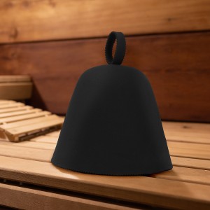 Wholesale Custom Logo Japan Banya Wool Felt Sauna Sweat Sauna Hat with Hanging Hoop Custom Logo
