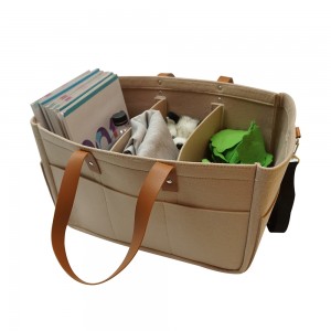 Diaper Caddy Foldable Felt Storage Organizer Clothes Baby Dirty Clothes Storage Bag For Nappy Nursing Bottle Milk Powder