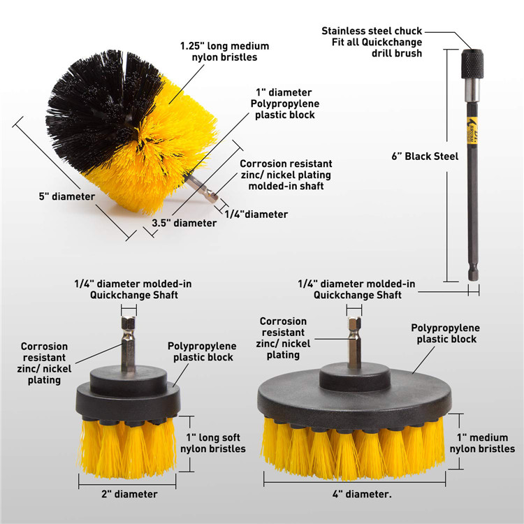 20Pcs/Set Drill brush power scrubber Brush Cleaning Kit Bathroom Surfaces  Tub, Shower, Tile,Toilet Drill Attachment Kit