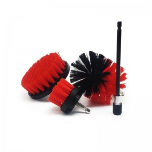 4pack red color drill brush kit