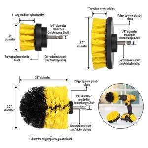 3 PACK yellow drill brush