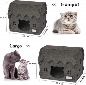 Eco-friendly Acoustic Felt Panel Cat Bed – New Design Cute Cat Cave, Durable Warm Pet House for Cats & Puppies