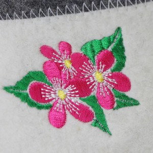Sauna Hat Flower 100% Wool Felt Embroidered Head Protection from Heat