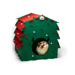 Eco-friendly Acoustic Panel Cat Bed – Fashionable Felt Cat Cave, New Design Durable Pet House for Indoor Cats & Dogs