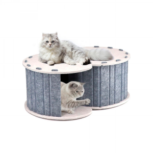 Cute Acoustic Felt Panel Cat Bed – New Design Warm Cat Cave, Eco-friendly Pet House for Indoor Cats & Multi Color Pet Supplies