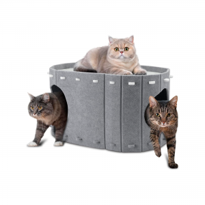 Multi Color Acoustic Panel Cat Cave – Acoustic Felt Cat Bed, Durable Cozy Popular Pet House for Indoor Pets