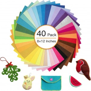 50 Pcs Assorted Color Felt Fabric Sheets 8″ x 12″ Soft Felt Fabric Sheet for Crafts DIY Sewing Squares Nonwoven Patchwork (50 Colors)