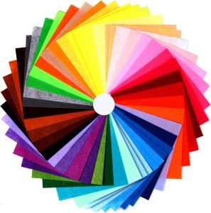 45Pcs Felt Fabric Sheets 6 x 6 inches, Assorted Colors Non Woven Felt Sheets, 1mm Thick Felt Fabric Square for Kids, DIY Sewing Crafts, Embroidering, School Projects, Patchwork, Festival Decoration